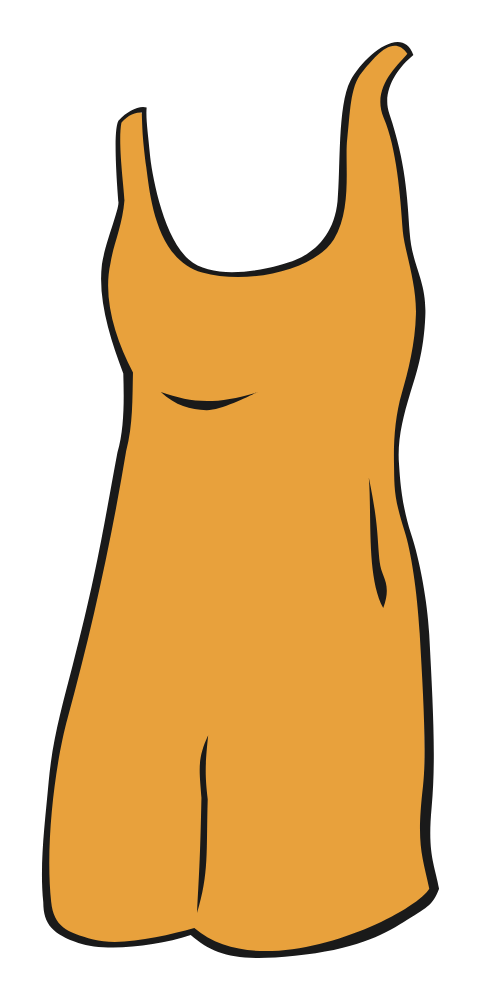 A hand-drawn camisole, colored.
